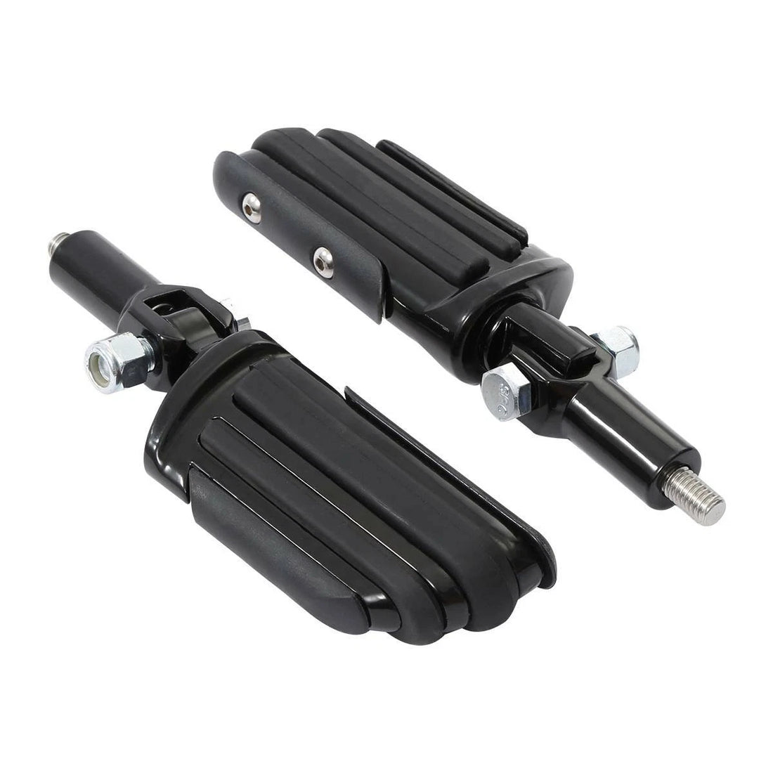 Black Passenger Footpegs Support Mount Fit For Harley Softail Fatboy 2000-2006