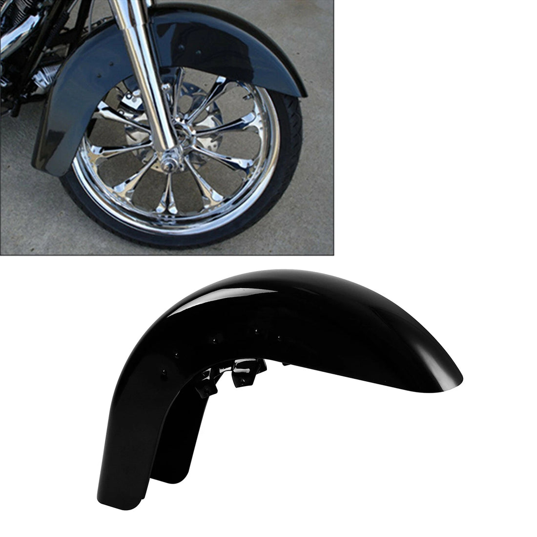 Vivid Black Front Fender Fit For Harley Touring Street Road Glide Flhx 1989-2013