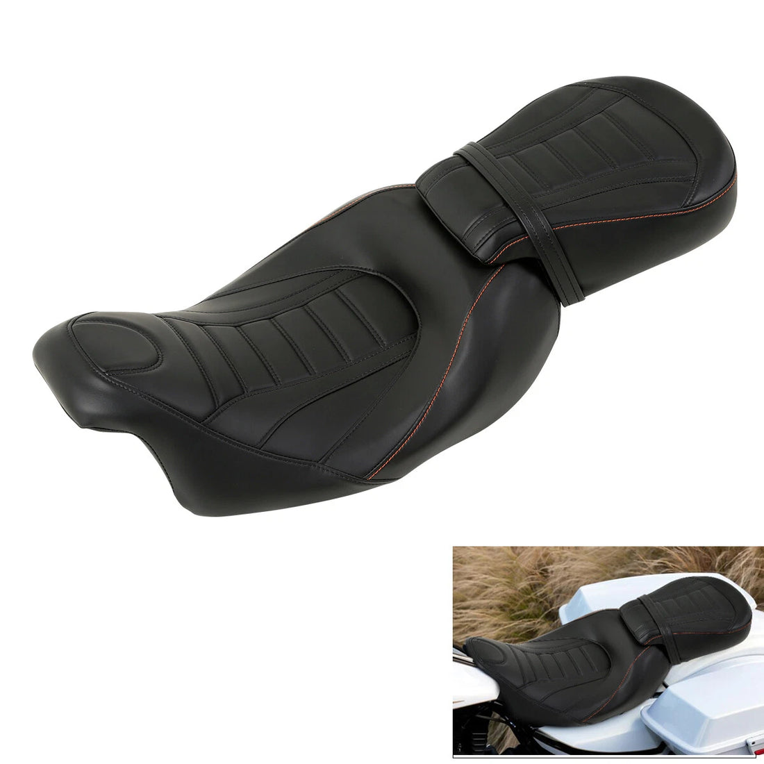 Low-Profile Driver & Passenger Seat Fit For Harley Touring Road Glide Fltr 09-23