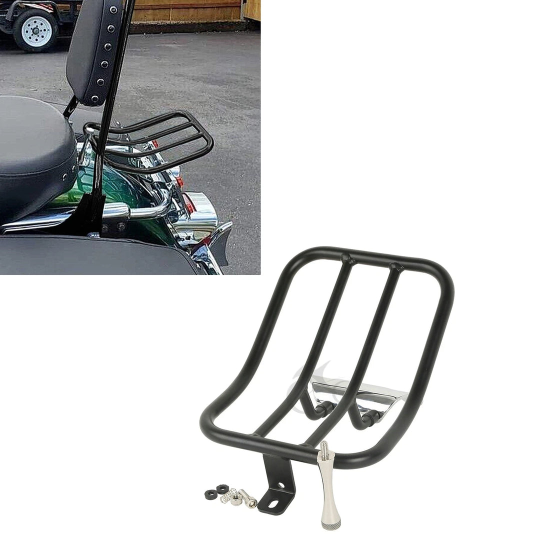Black Rear Fender Luggage Rack Fit For Harley Davidson Touring Road King 97-08