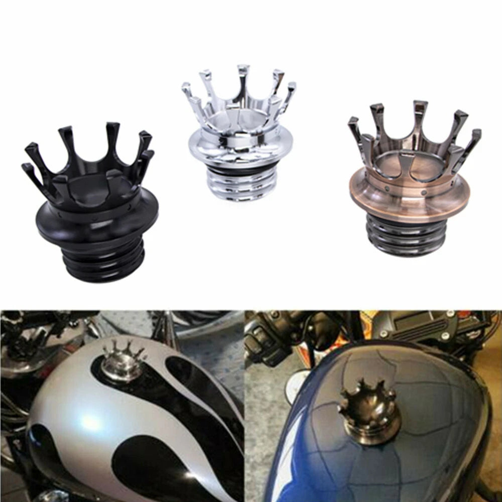Motorcycle Gas Cap Crown Fuel Tank Cap For Harley Road King Sportster XL Dyna