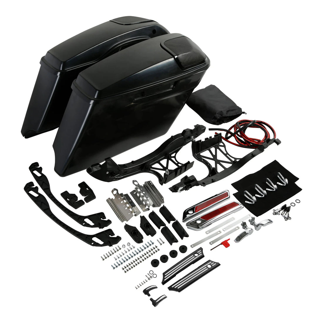 Unpainted 4" Stretched Hard Saddlebags Fit For Harley Cvo Street Glide 2014-2023