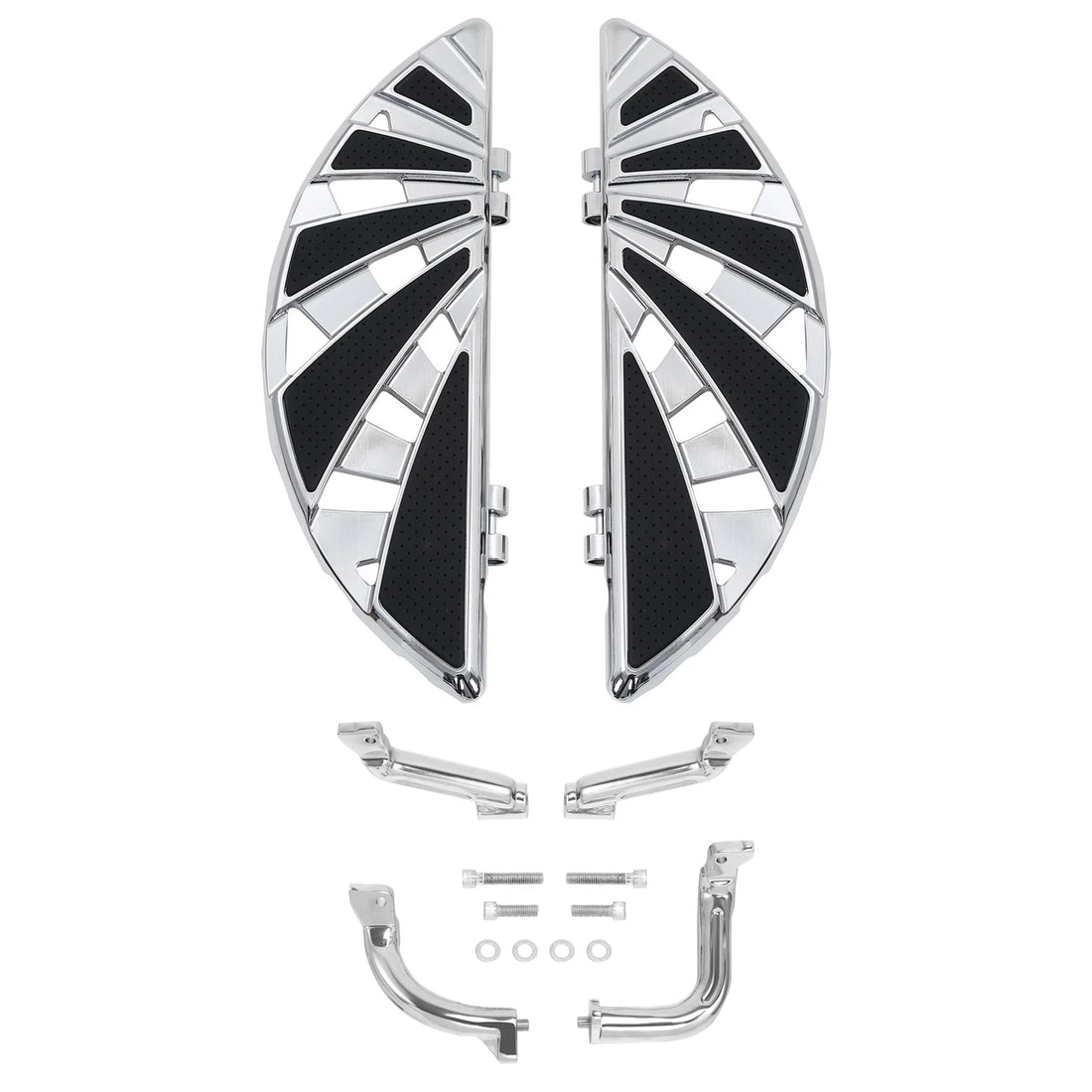 Chrome Rider Driver Floorboards Footboards Bracket Fit For Harley Touring 14-24