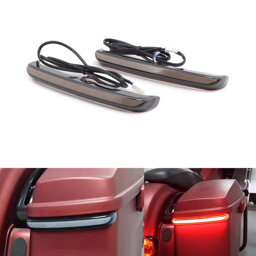 Smoke LED Saddlebag Run Brake Turn Signal Light For Harley Touring FLHR 2014-22