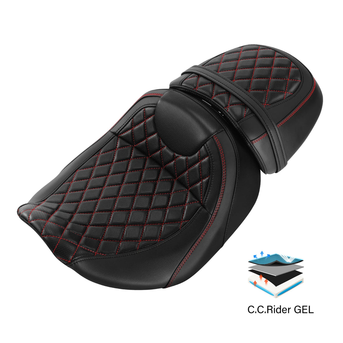 Driver & Passenger Gel Seats Fit For Harley CVO Street Road Glide 2023-2025 2024