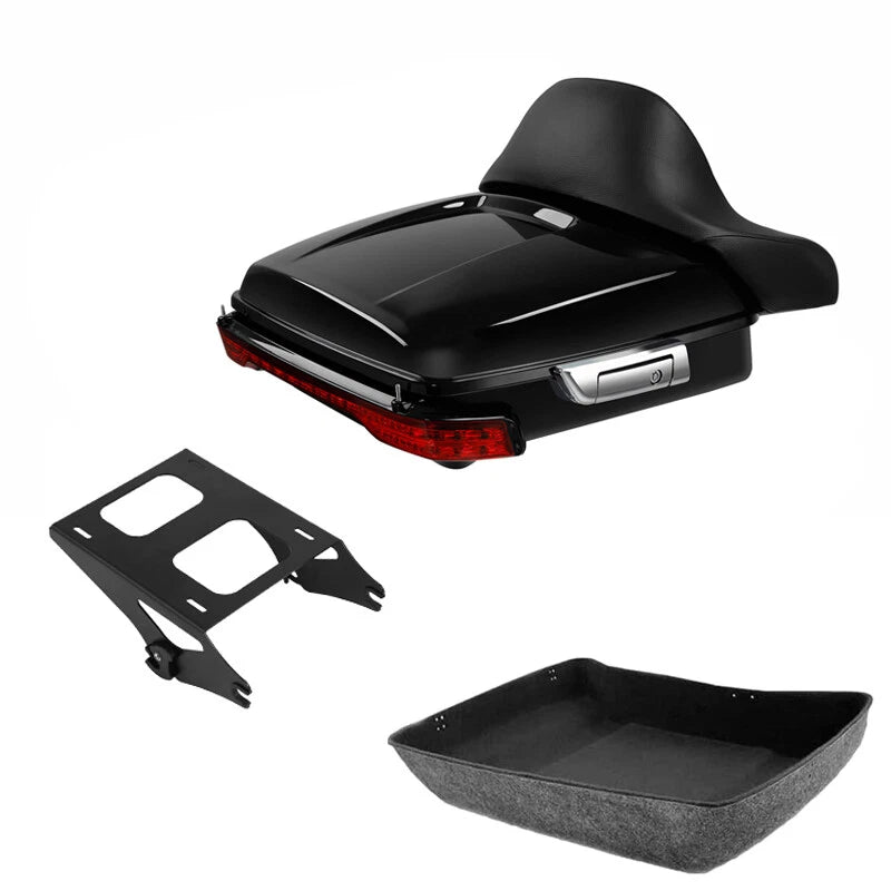 Chopped Trunk Backrest Light Mount Rack Fit For Harley Electra Road Glide 14-26