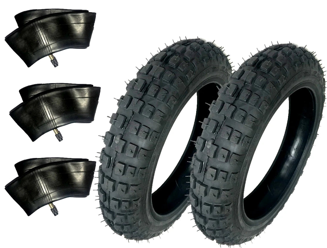 2) HD Tires And 3) Tubes Straight Stem Size 2.50-10 2.50X10 For Yamaha DT50 50CC