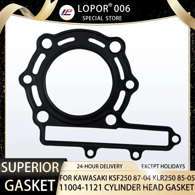 Engine Crankcase Cylinder Head Gasket For Kawasaki KSF250 87-04 KLR250 85-05