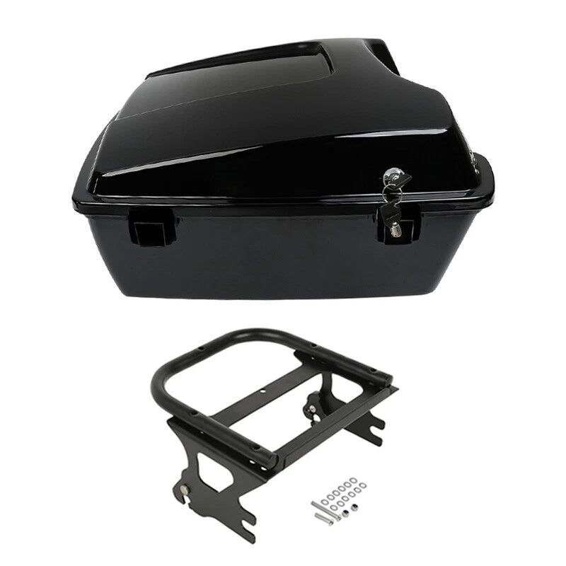 Black Chopped Trunk Mount Rack Fit For Harley Touring Road King 1997-2008