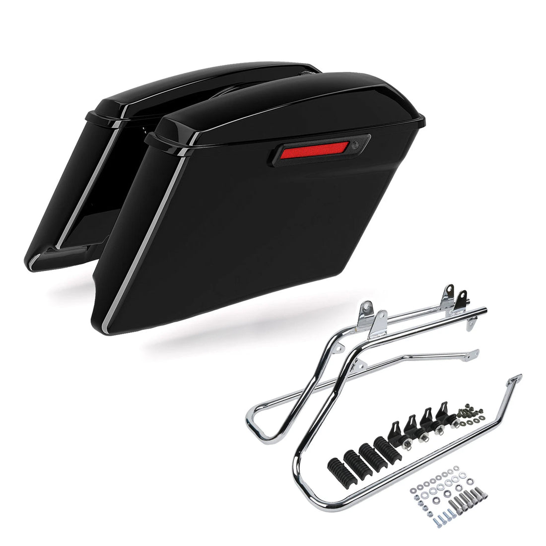 4" Stretched Saddlebags Bracket Kit Fit For Harley Softail Deluxe Fat Boy 84-17
