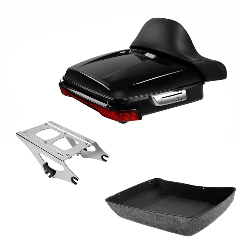 Chopped Trunk Backrest Tail Light Mount Rack Fit For Harley Road King 2014-2026