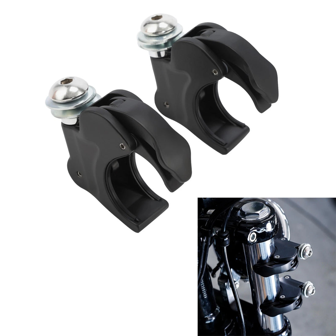 2X 39mm Windshield Fairing Fork Clamp Fit For Harley Dyna Sportster XL883 XL1200