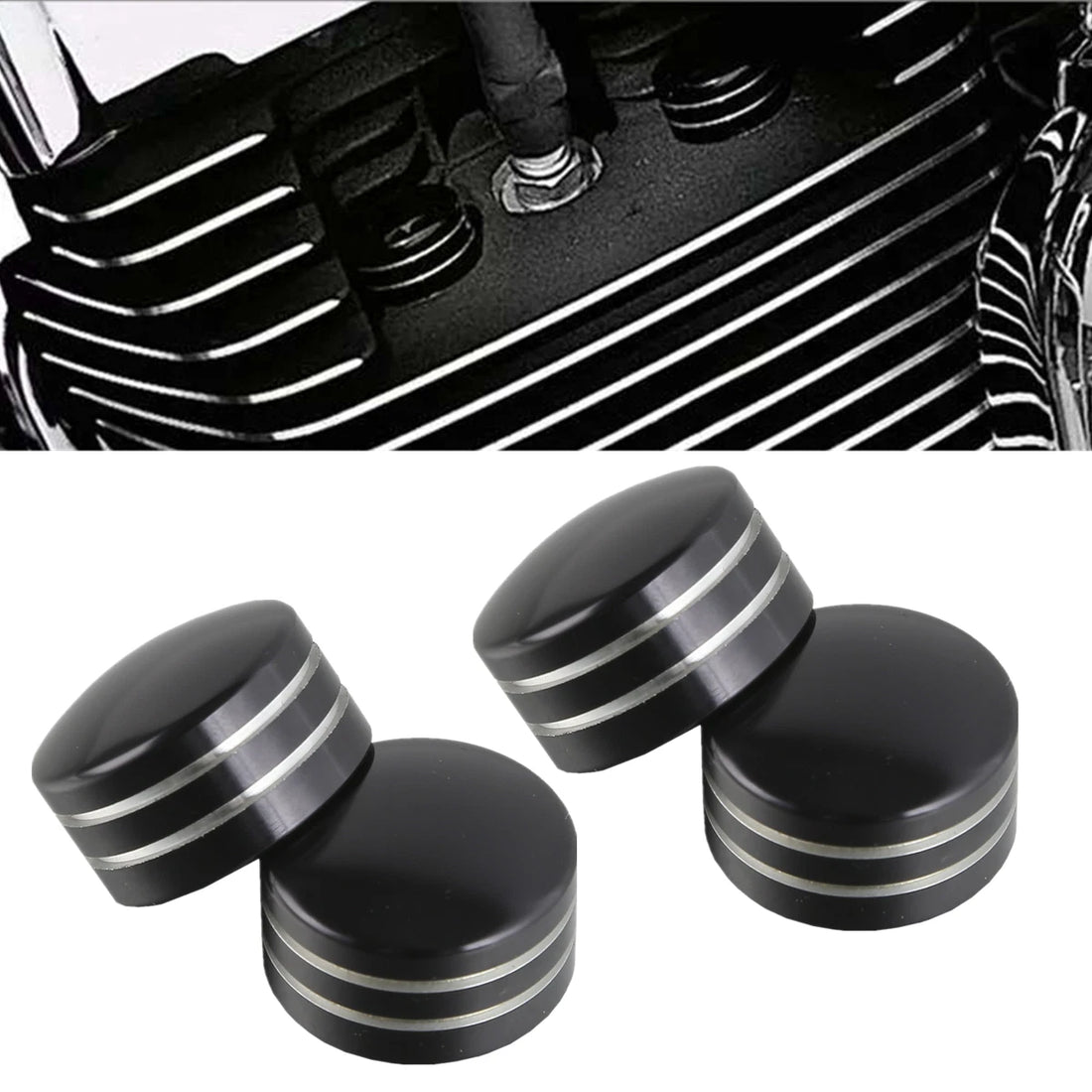 4X Head Bolt Covers For Harley Sportster XL883 XL1200 Twin Cam Big Twin 1340 Evo