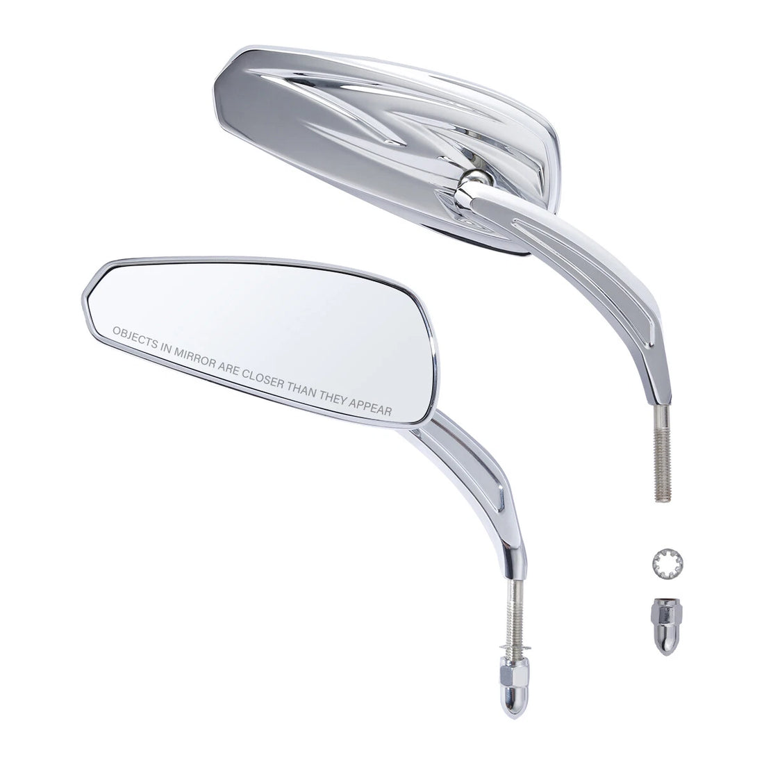 Chrome 8mm Rear View Side Mirrors Fit For Harley Sportster Touring Softail Dyna