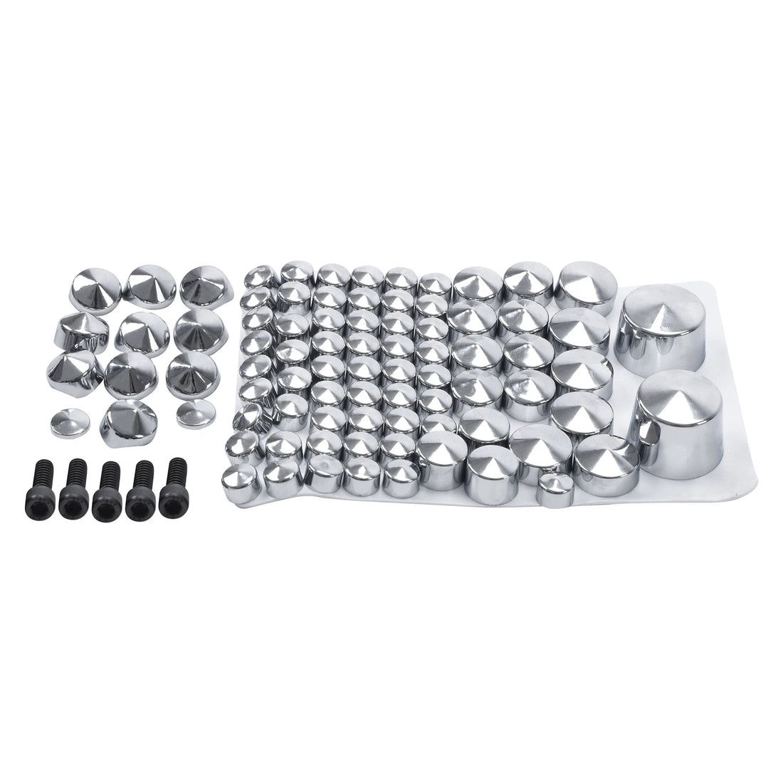 Chrome 81PCS Toppers Cover 5 Bolts Fit For 07-13 Harley Softail Twin Cam Models