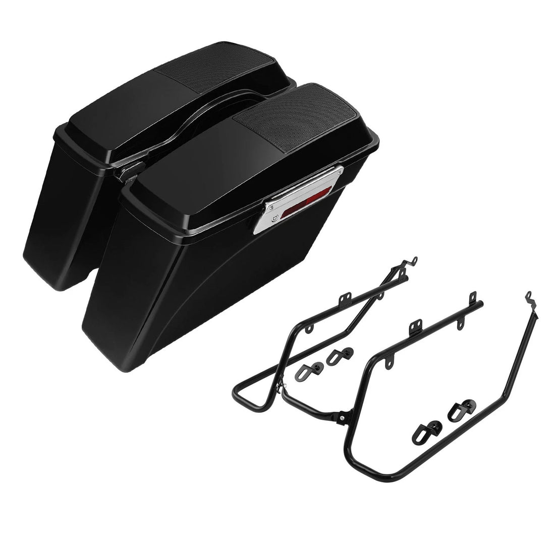 Black Saddlebags 6x9" Speaker Lid & Conversion Bracket Fit For Harley Dyna 08-17
