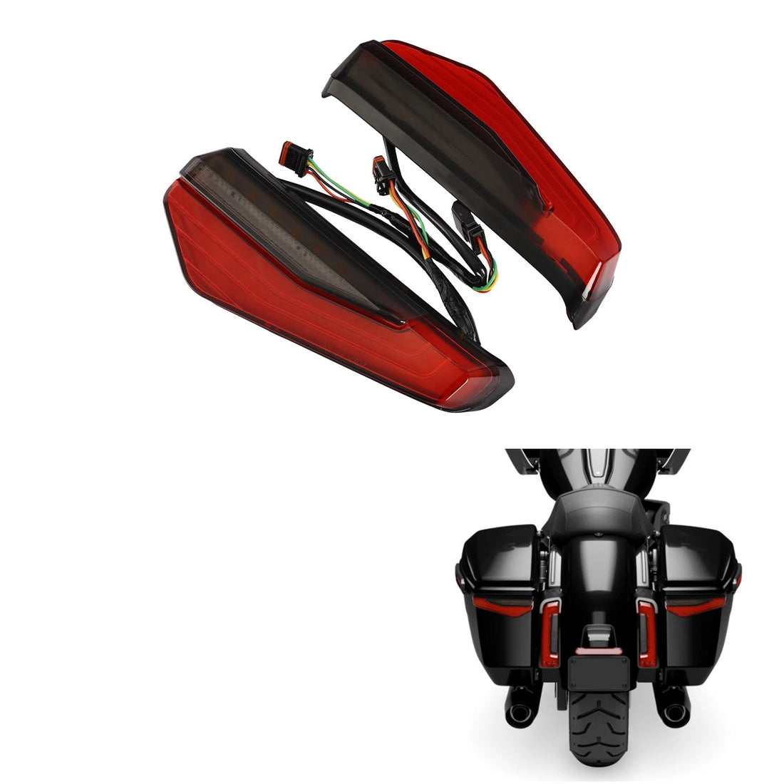 2x LED Motorcycle Hard Saddlebag Brake Tail Light Fit For Harley Flhx 2024-2026
