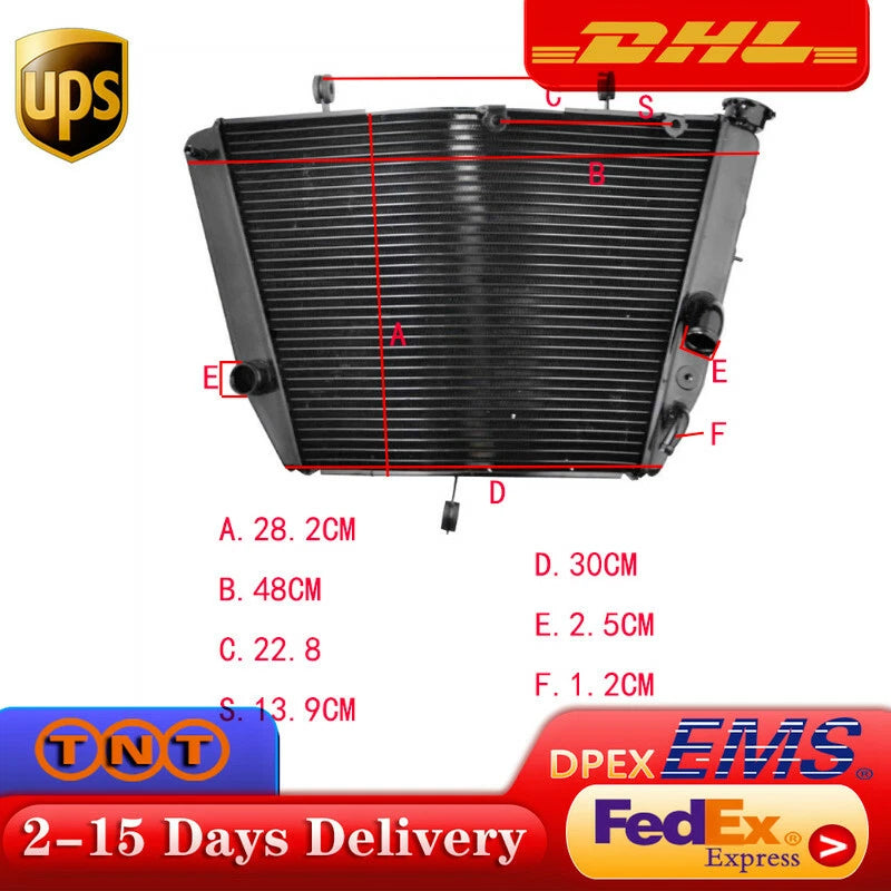 For Suzuki GSXR600 GSXR750 2011-2017 Motorcycle Aluminum Water Cooling Radiator