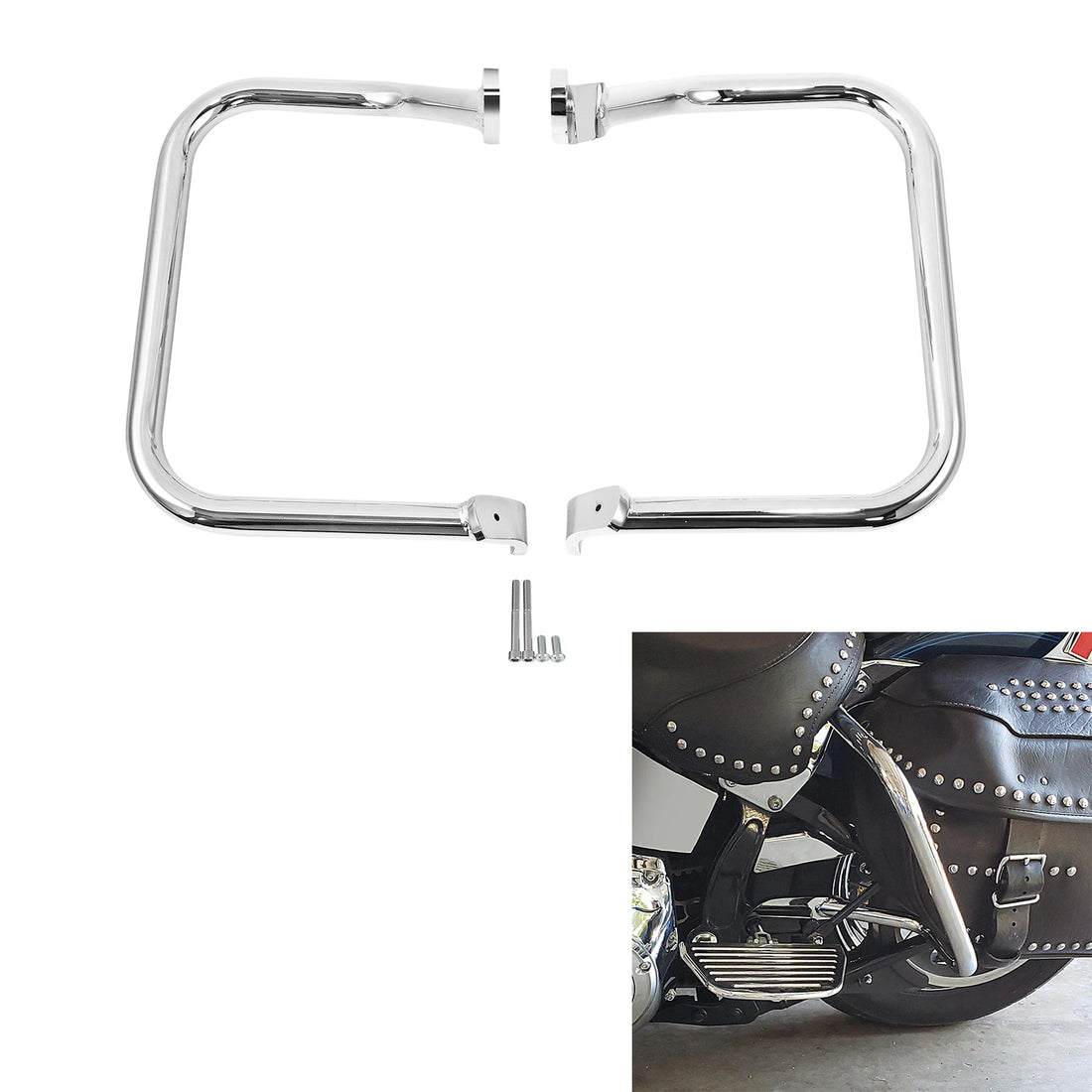 Saddlebag Guard Rail Crash Bar Fit For Harley Heritage Softail Classic 2000-2017
