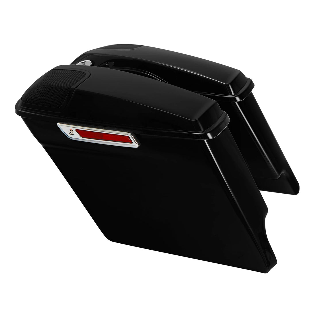 5" Vivid Black Saddlebag Stretched W/ Speaker Grill Fit For Harley Touring 14-23