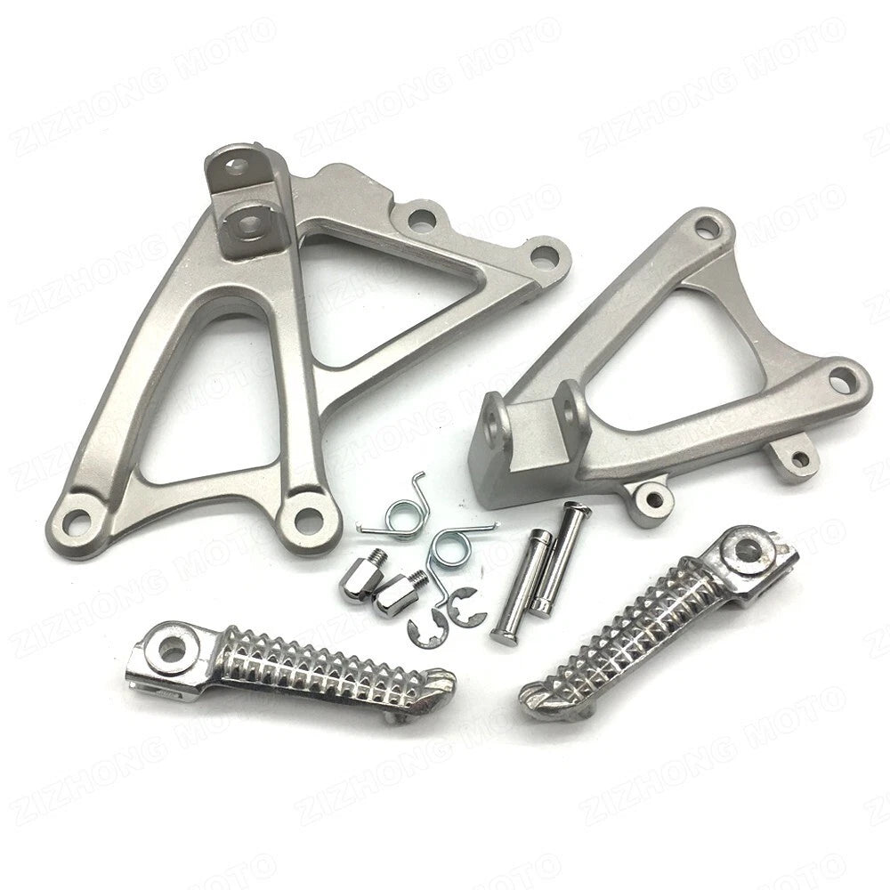 Silver Driver Front Footrests Foot Pegs Bracket Fit for Yamaha YZF R1 2009-2014