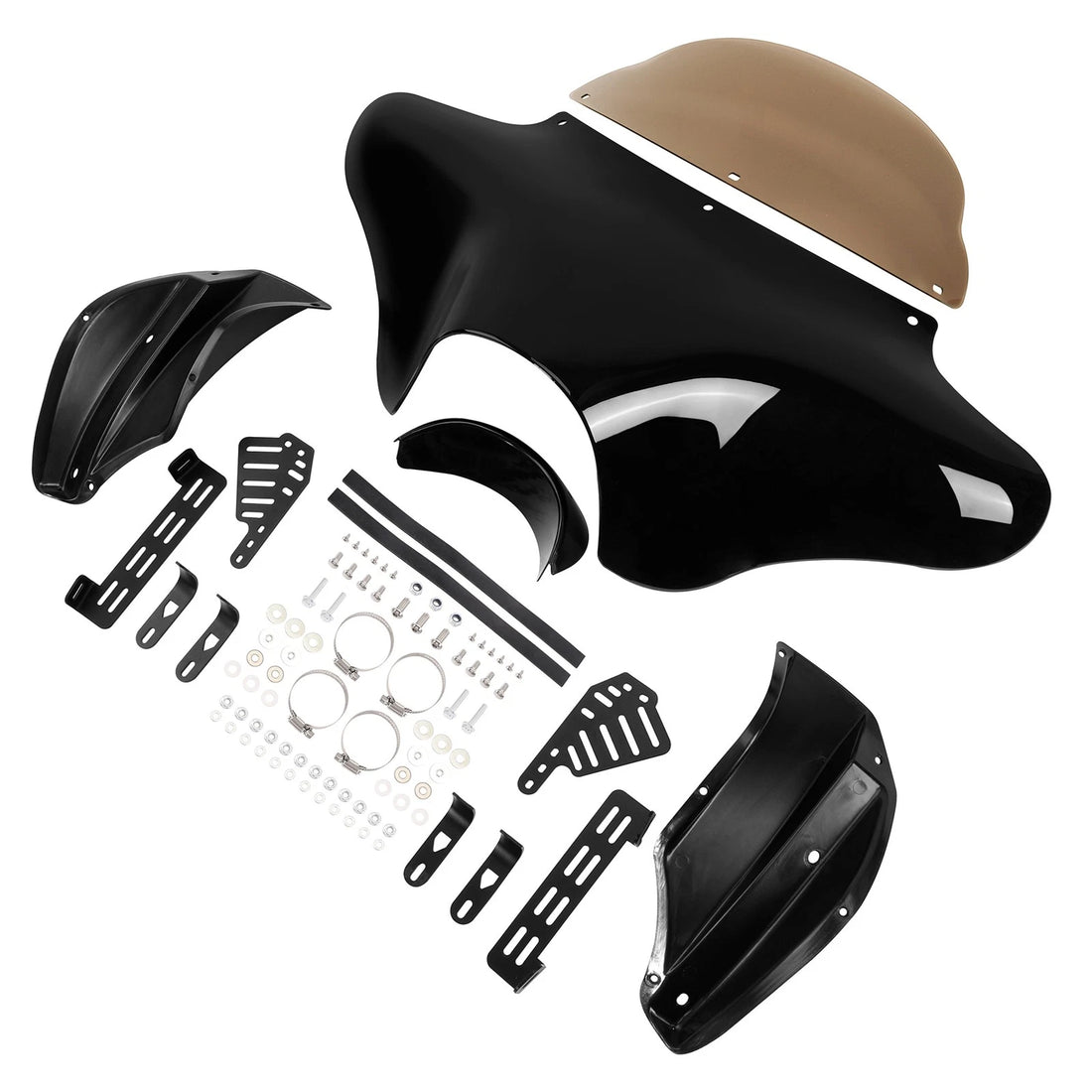 Vivid Black Batwing Fairing Windshield Fit For Harley Softail Suzuki Boulevard