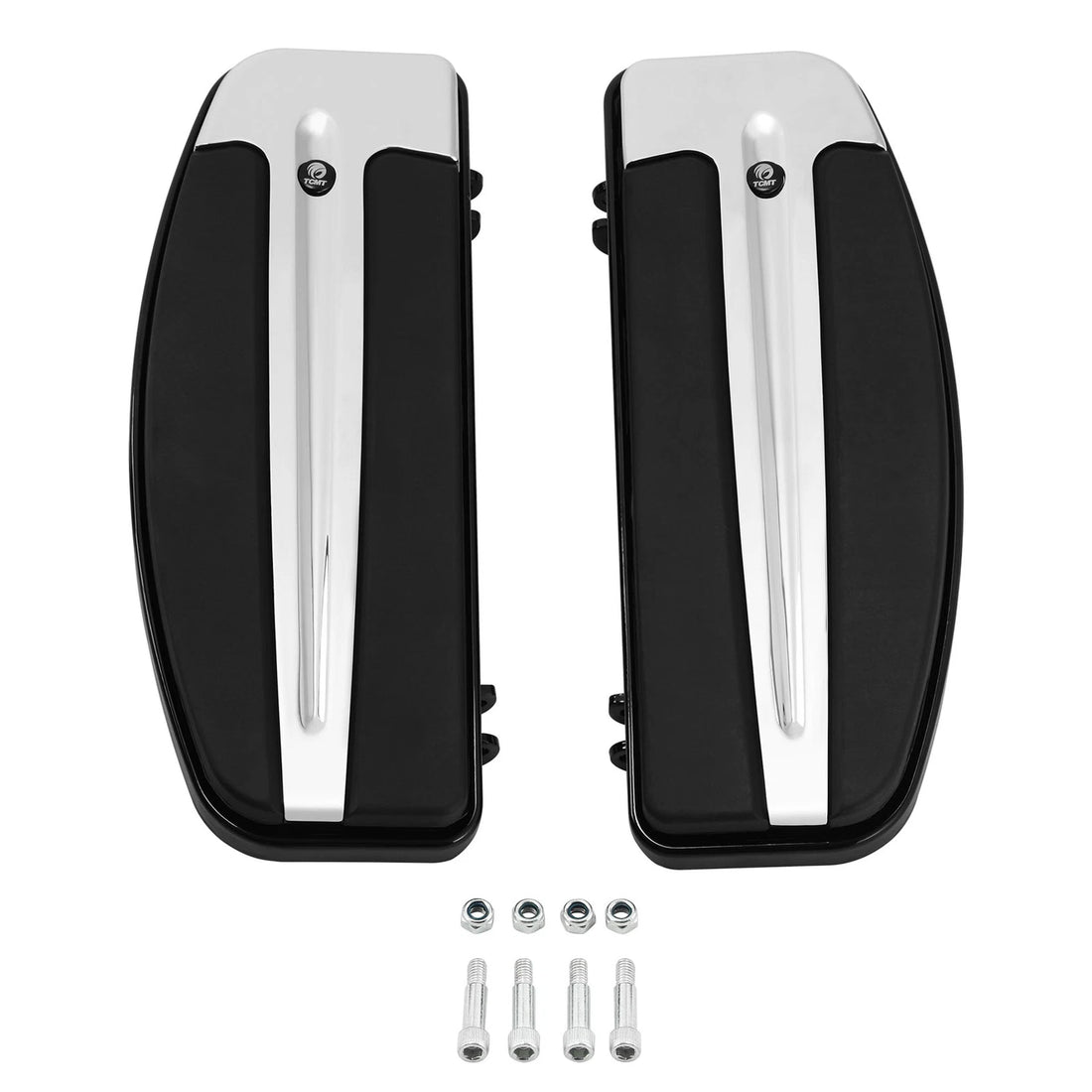Chrome Rubber Rider Floorboard Footboard Kit Fit For Harley Electra Street Glide