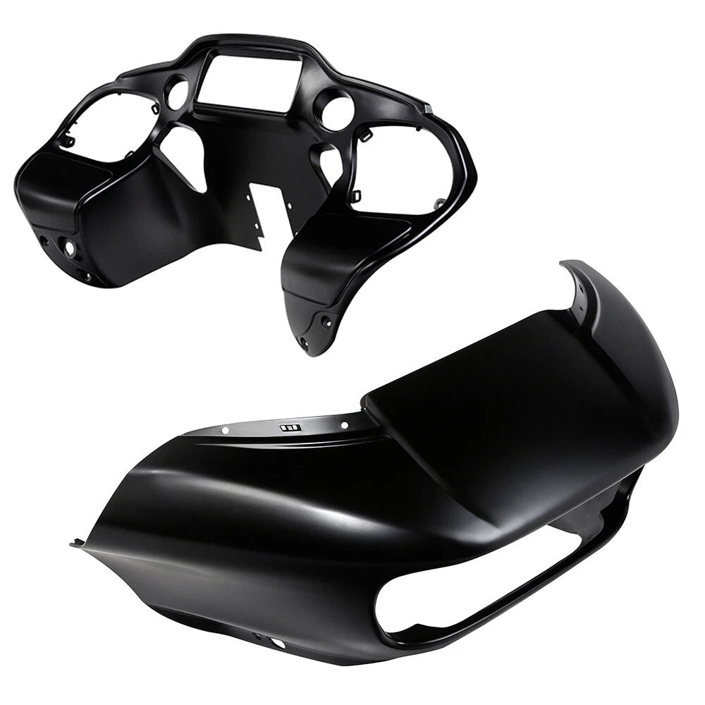 Inner Outer Fairings Glove Box Doors Fit For Harley Road Glide 15-23 Black Denim