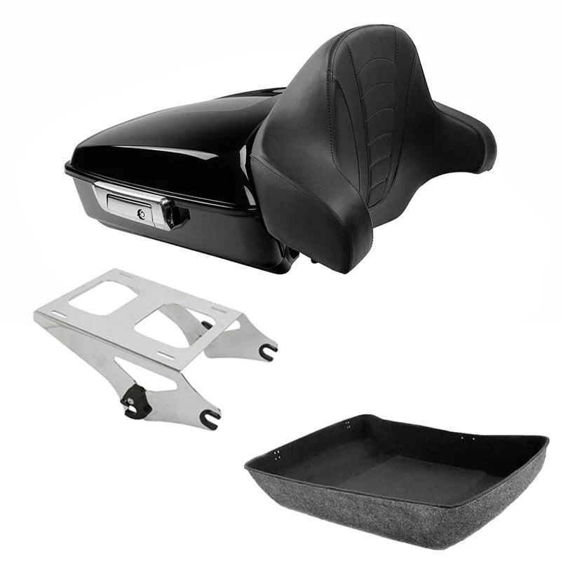 Chopped Trunk Pad & Two Up Mount Fit For Harley Touring Street Glide 2014-2026