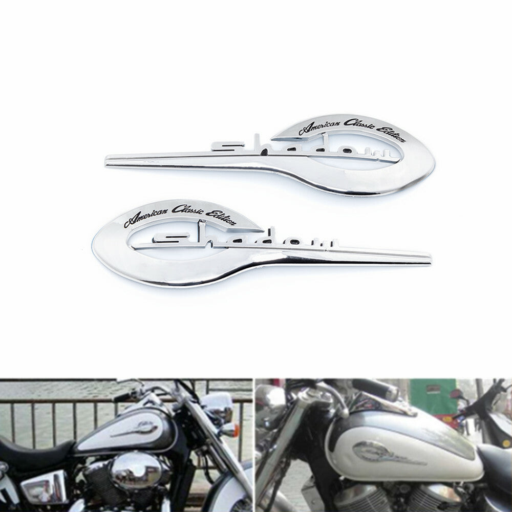 Motorcycle Chrome Fuel Gas Tank Emblem Badge Decal Sticker For Honda Shadow 750