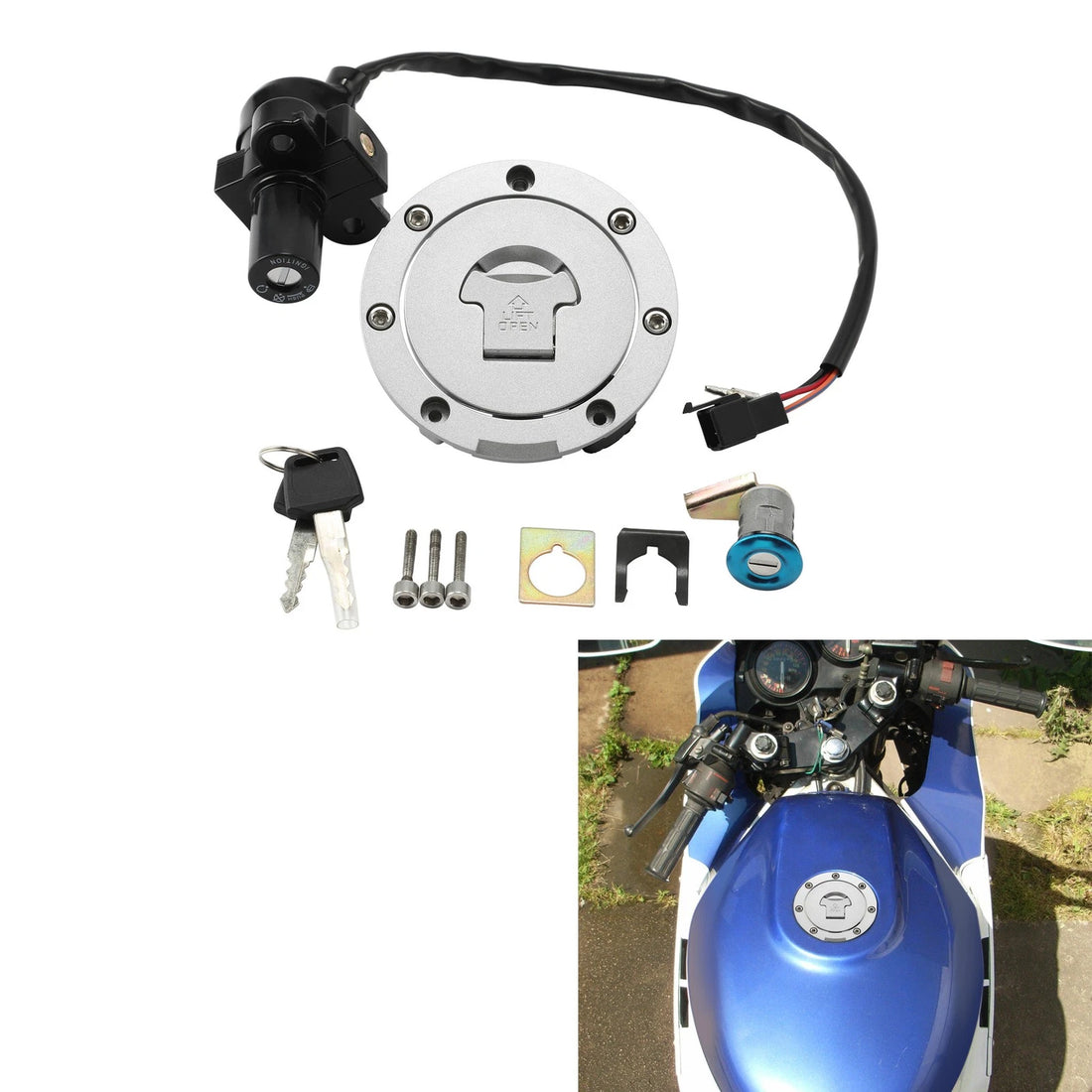 Ignition Switch Lock Fuel Gas Cap Key Set For Honda CBR250 MC19 MC22 CBR400 NC23