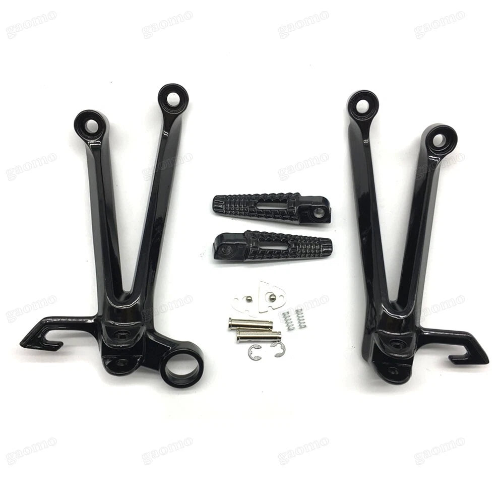 Suzuki GSXR1000 K5 Black Rear Passenger Foot Pegs Bracket Fit For 2005-2006