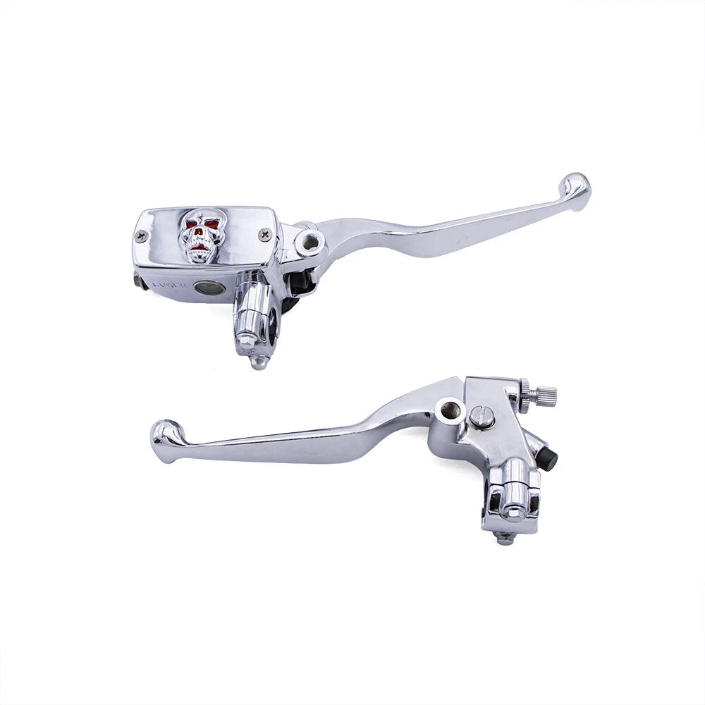 7/8'' 22mm Skull Control Reservoir Brake Clutch Levers For Honda Yamaha Suzuki