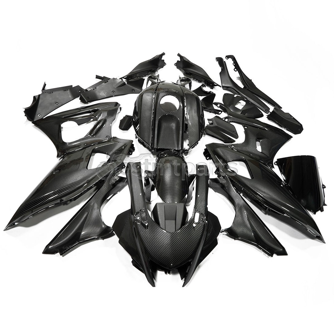Glossy Carbon Fiber Painted Fairing Kit for Yamaha Yzf R7 2022-2025 Black Gray