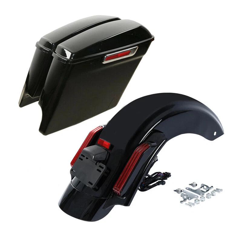 5" Stretched Hard Saddlebags / Rear Fender Fit For Harley Street Glide 2014-2024