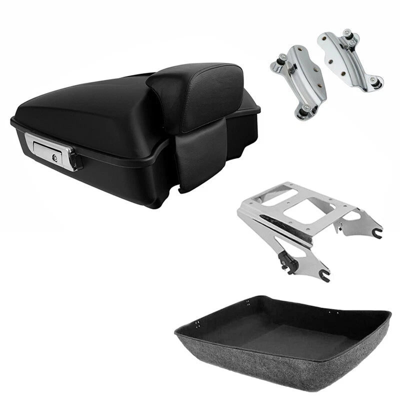 Matte Black Chopped Trunk Pad Mount Docking Fit For Harley Touring 2009-13