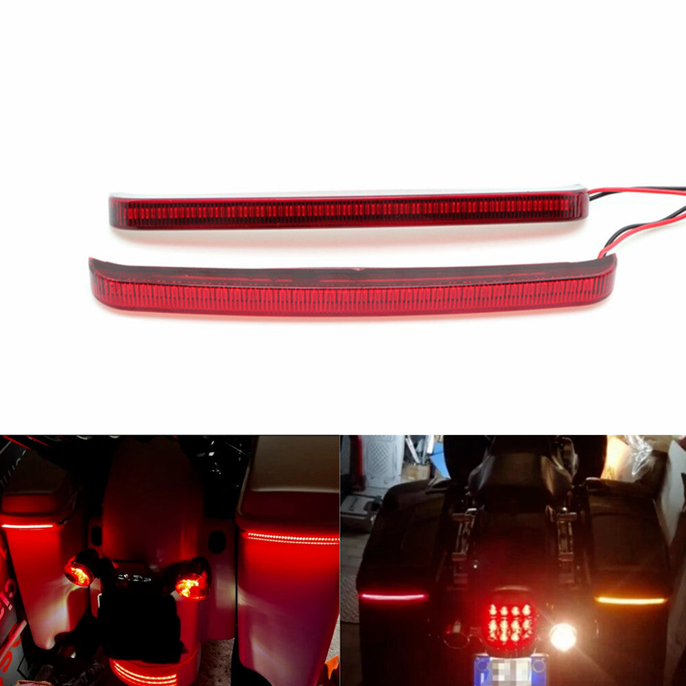 Red LED Saddlebag Brake Flowing Turn Signal Light For Harley Touring 2014-2022