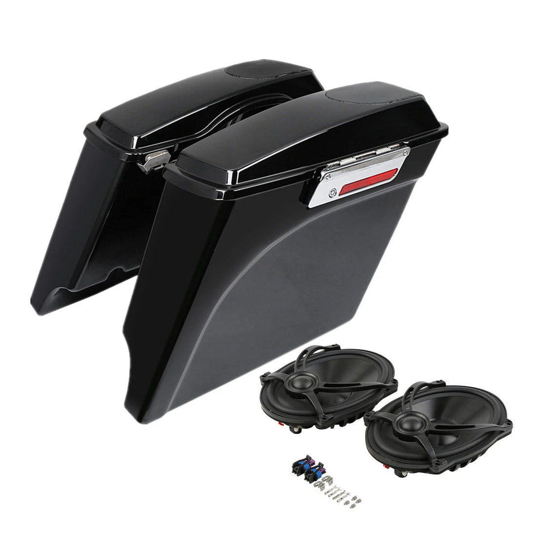 5" Stretched Hard Bags Saddlebag & Speakers Fit For Harley Touring 1993-2013