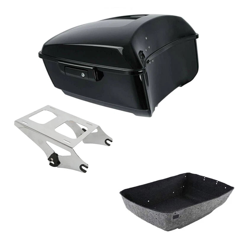 King Trunk Black Latch Mount Rack Fit For Harley Touring Electra Glide 2014-2026