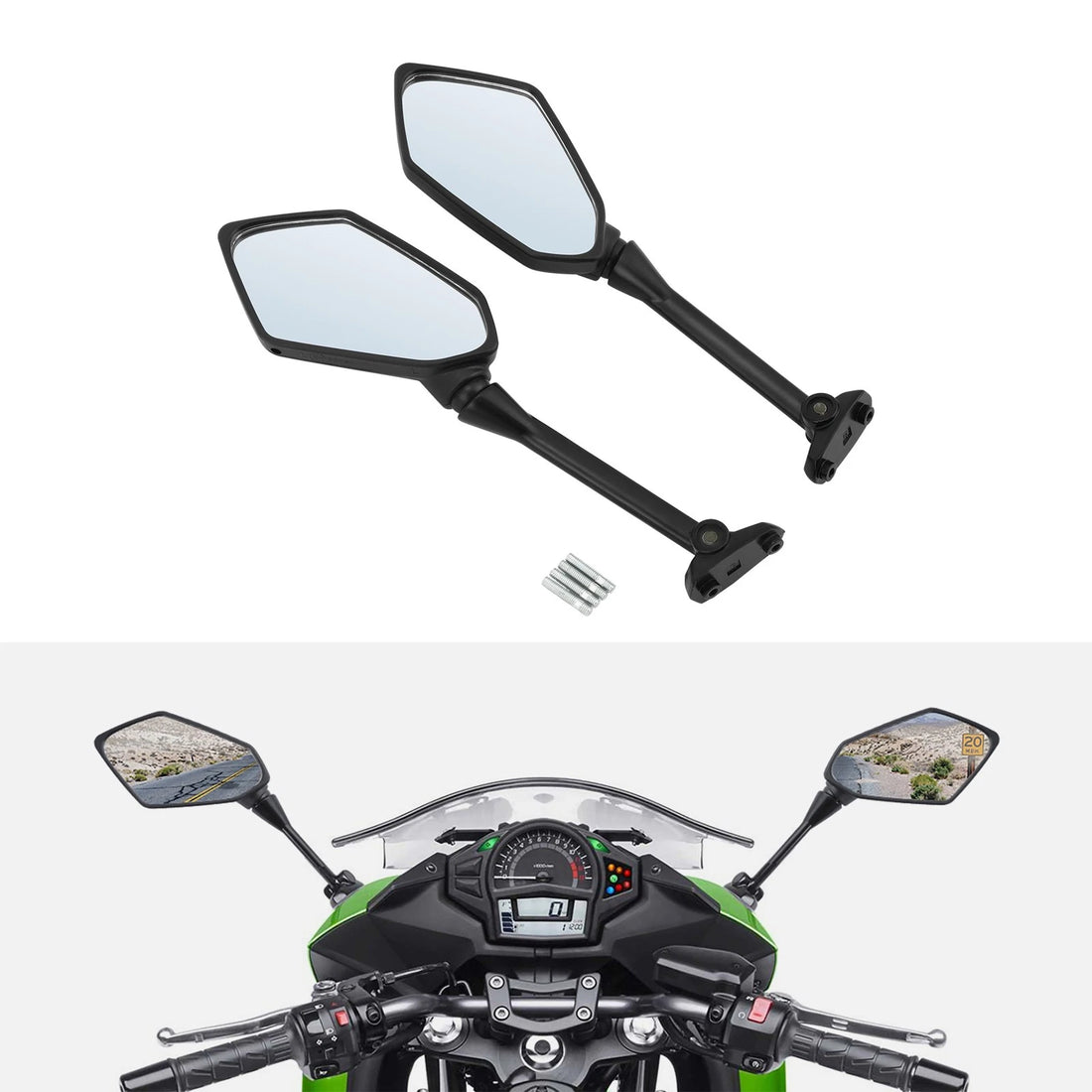 Racing Rearview Mirrors Fit For Kawasaki Ninja 650R 2009-2011 1000 Z1000SX 11-14