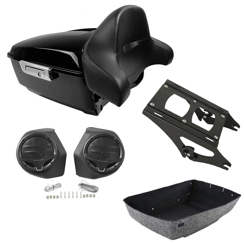 King Trunk Backrest Speaker Mount Fit For Harley Touring Electra Glide 2014-2026