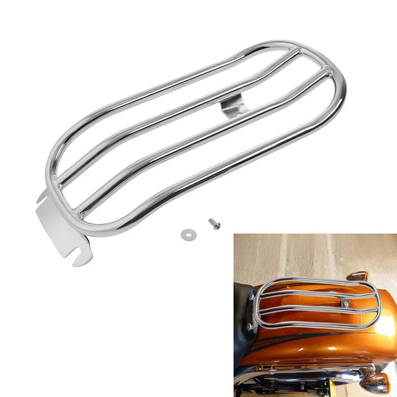 Chrome Solo Seat Luggage Rack Fit For Harley Softail Fat Boy Breakout 2018-2025