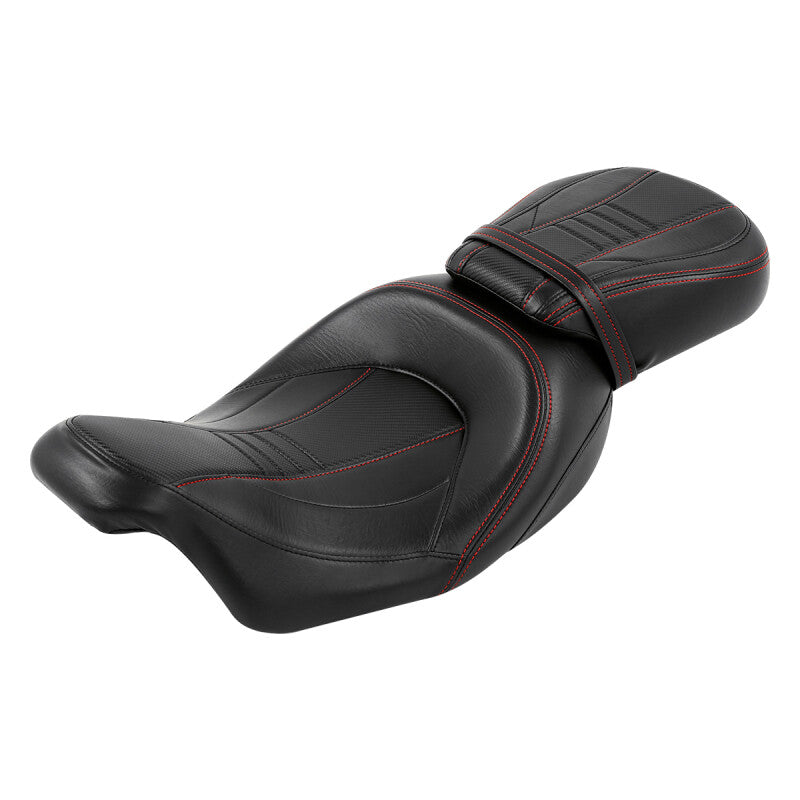 Black Driver Passenger Seat Pillion Fit For Harley Touring Road Glide 2009-2023