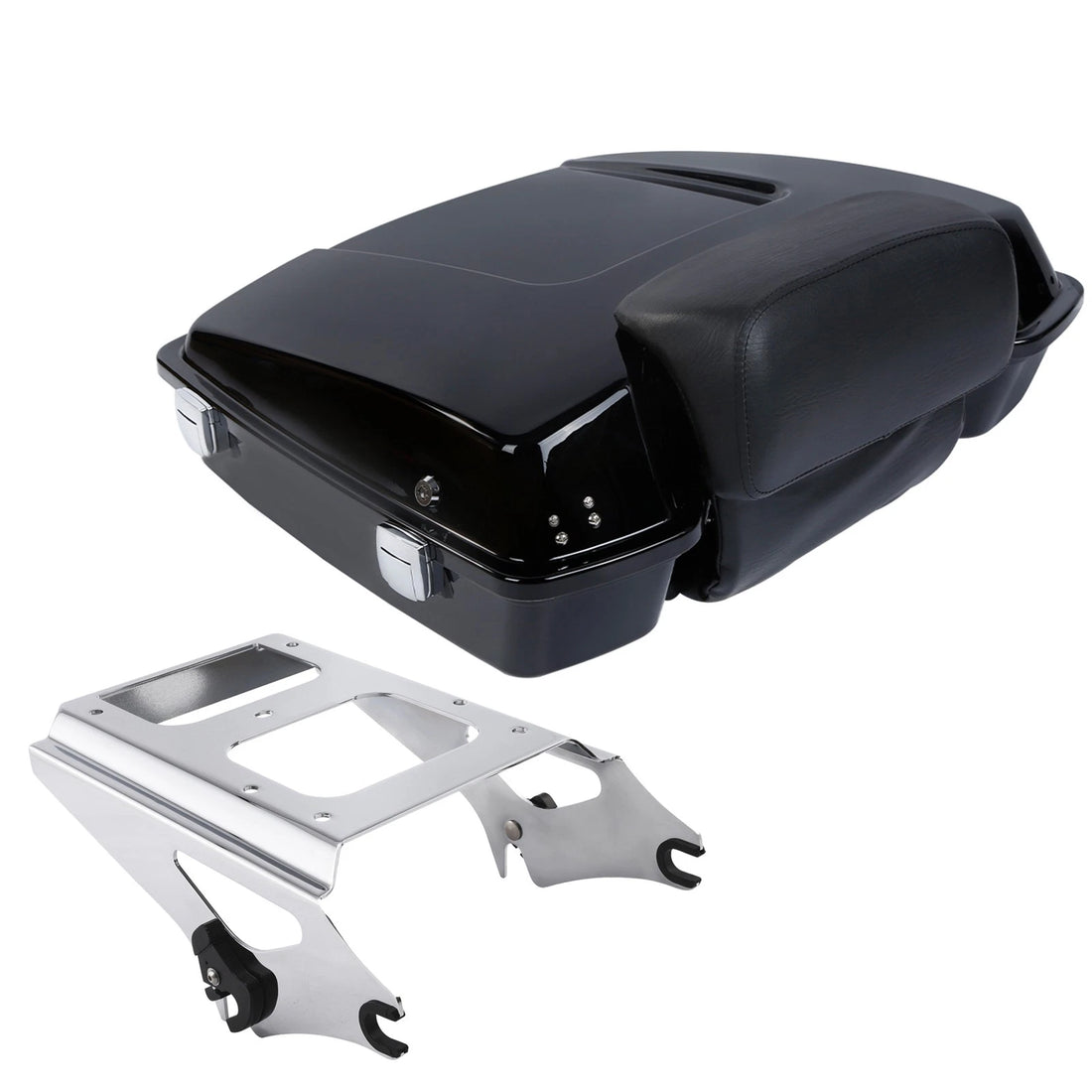 Black Razor Trunk Backrest Rack Fit For Harley Touring Flhx Fltrx 09-13 12