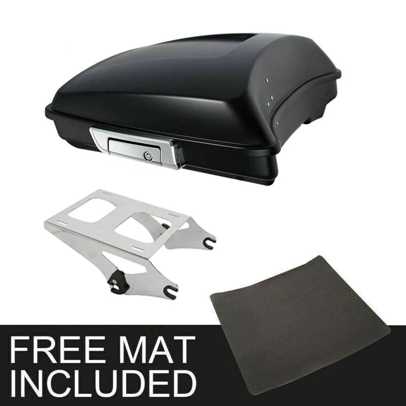 Matte Black Razor Trunk Chrome Two Up Mount Rack Fit For Harley Touring 14-2026