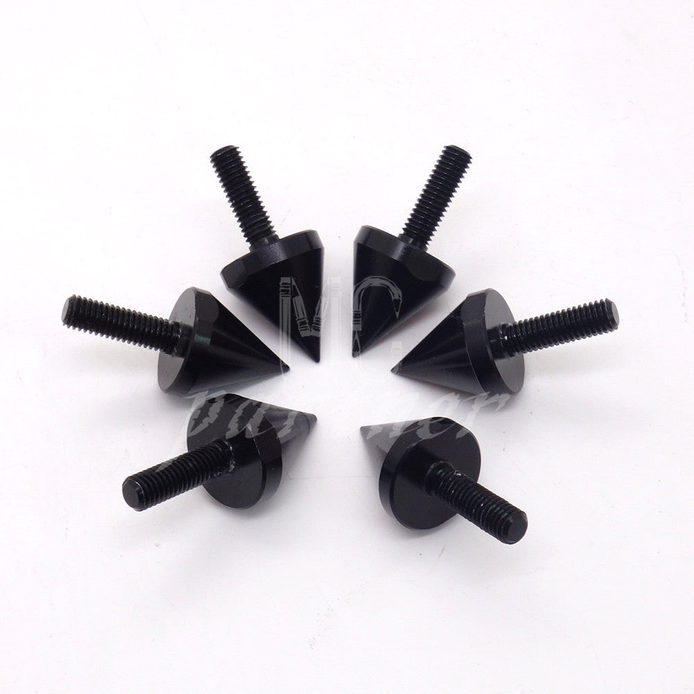 Motorcycle Black Aluminum Spike Bolts For Windscreen Fairings License Plate Bolt