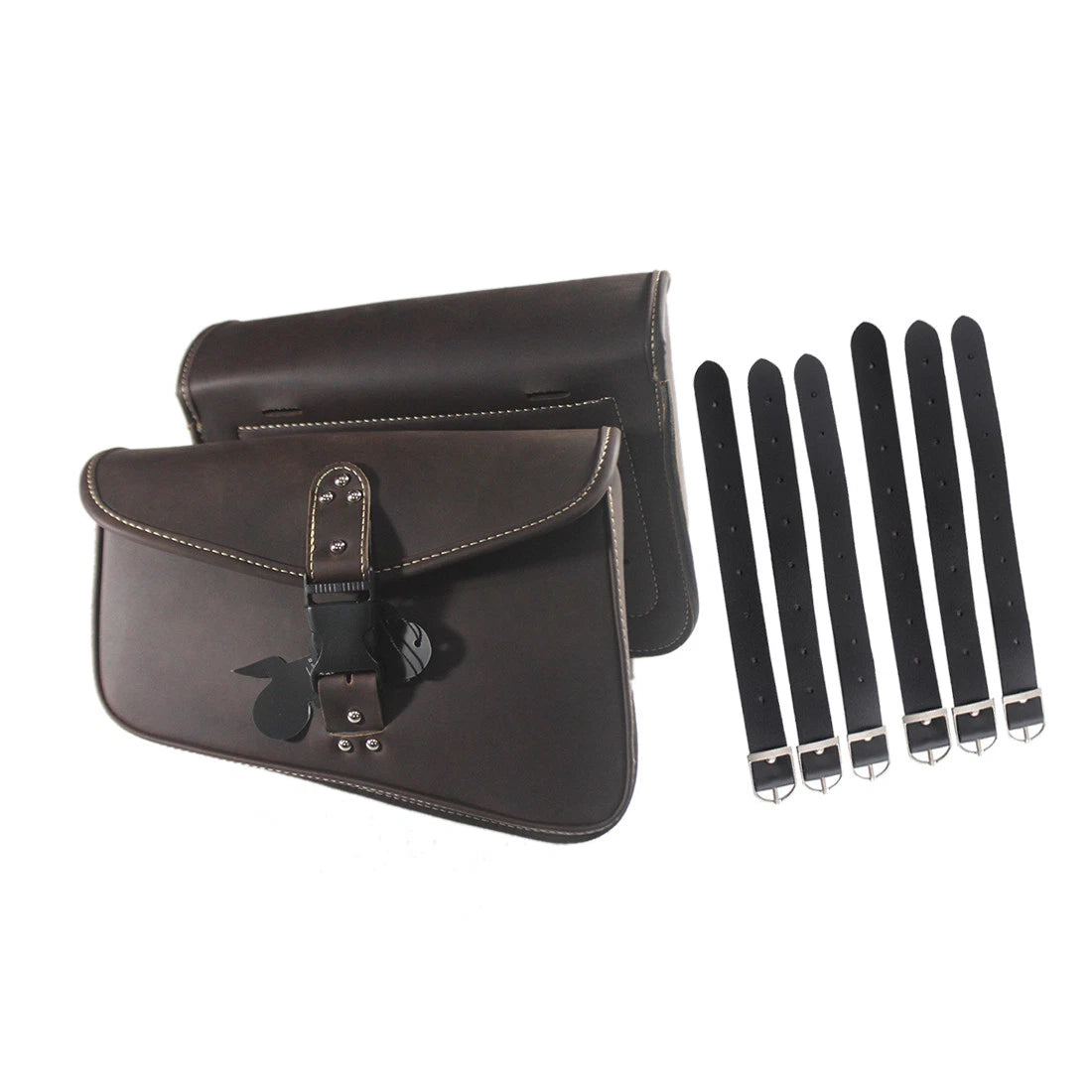 2X Retro PU Leather Saddlebag Saddle Bag Luggage Bag For Harley Sportster XL 883