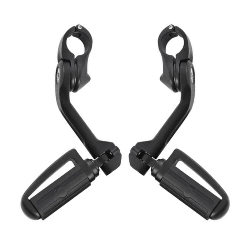 1 1/4" Highway Bar Mount Footpeg Long Angled Matte Black Fit For Harley Touring