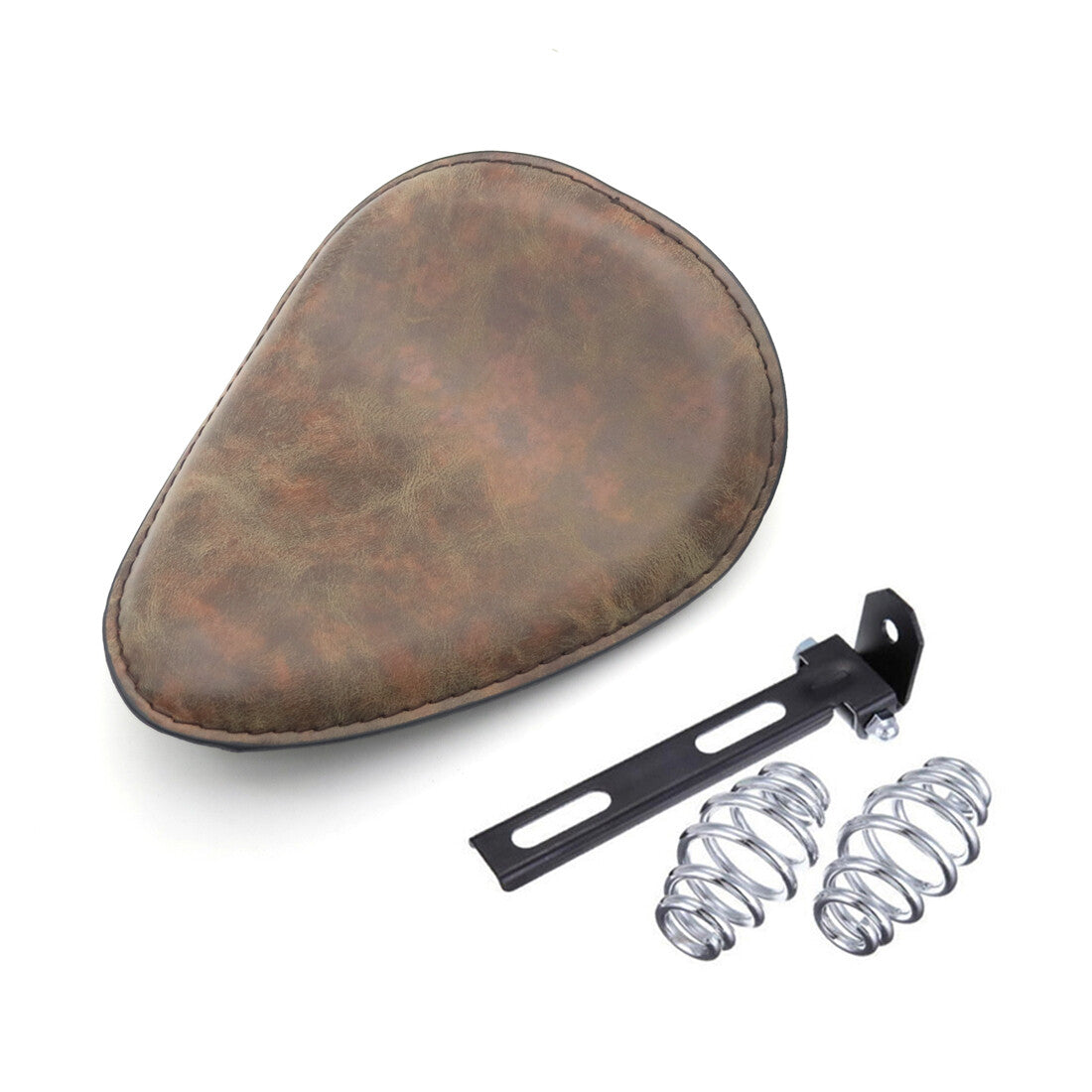 Retro Synthetic Leather Driver Seat Spring & Bracket For Harley Chopper Bobber