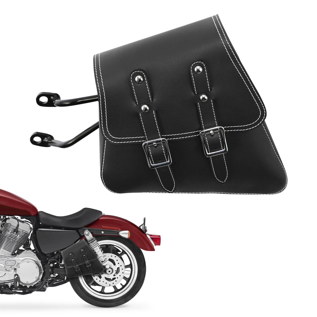 Black Saddle Side Bag Saddlebag Fit For Harley Sportster 1200 883 2007-2020
